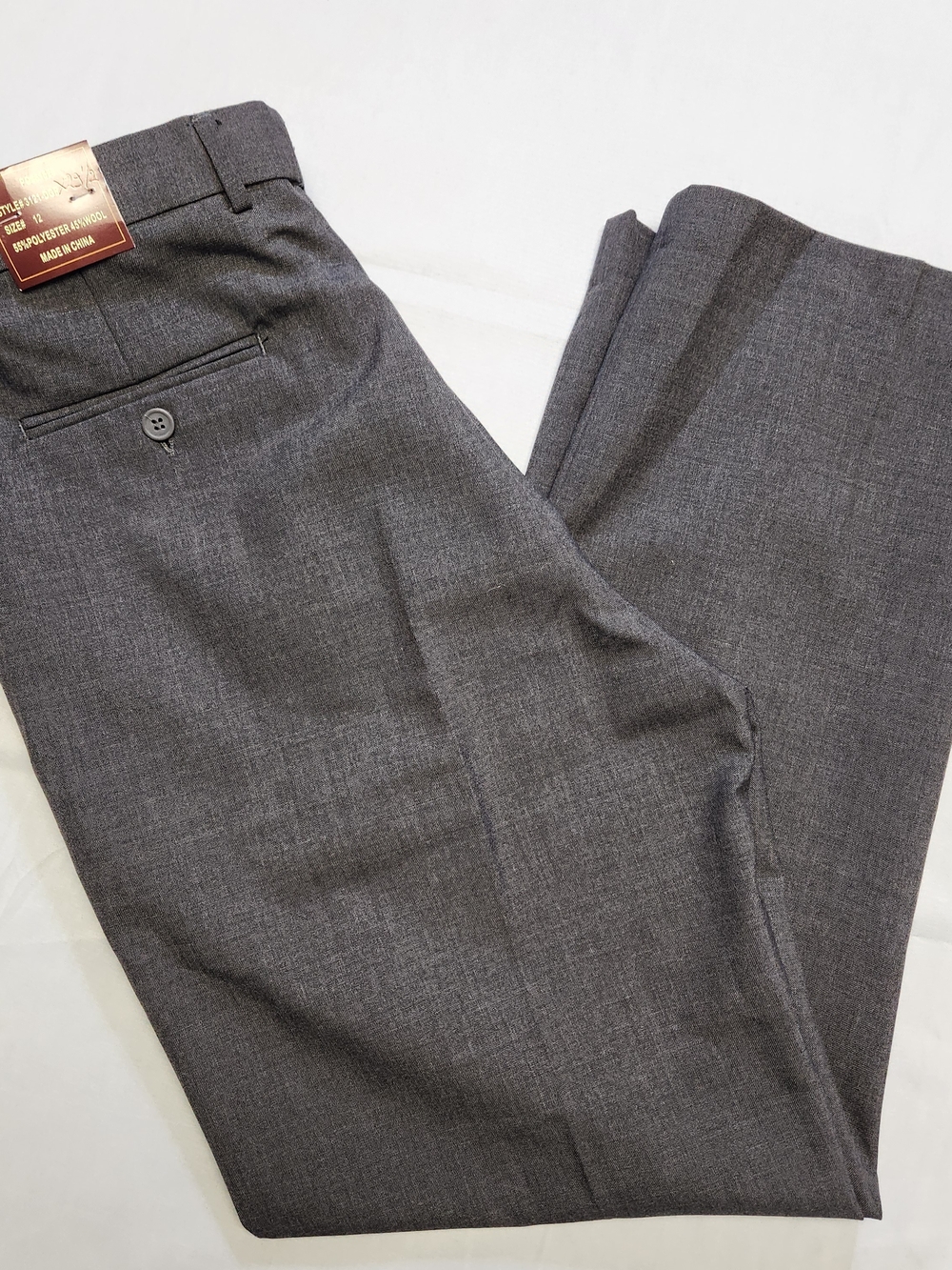 New Louis Martin Womens 12 Charcoal Gray Pleated Wool Blend Dress Pant 30x30 NWT